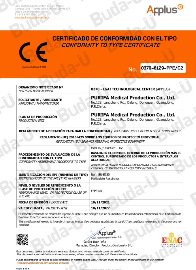 Certificato di C2 del modulo del CE 0370 – 1of 2