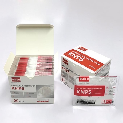 Maschera di protezione bianca del respiratore a filtro KN95 anti PM2.5 approvata dalla FDA