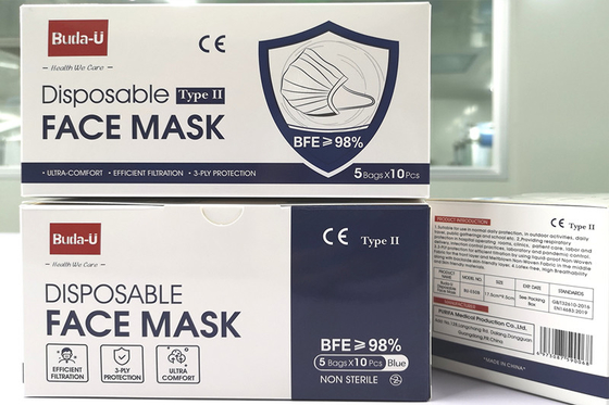 Ce Eua En14683 di alto tasso di filtrazione della maschera di protezione eliminabile medica del livello 2 di Astm
