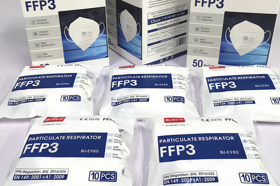 Semimaschera di filtraggio della particella FFP3, FFP3 respiratore polverizzato respirabile, progettazione d'imballaggio eccellente