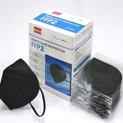 Anti CE 0370 della maschera di protezione della polvere FFP2 del respiratore polverizzato eliminabile nero con Earloops
