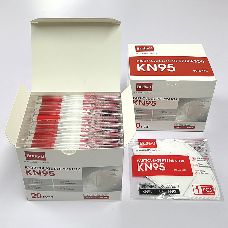 Mezzo pacchetto piegante bianco PM2.5 delle maschere di protezione del respiratore KN95 anti singolo