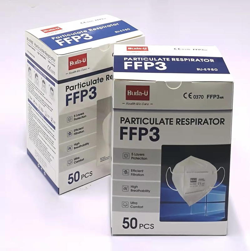 Certificazione polverizzata del CE della maschera del respiratore FFP3, FFP3 maschera con Earloops, nessun respiratore della maschera di protezione della banda capa FFP3