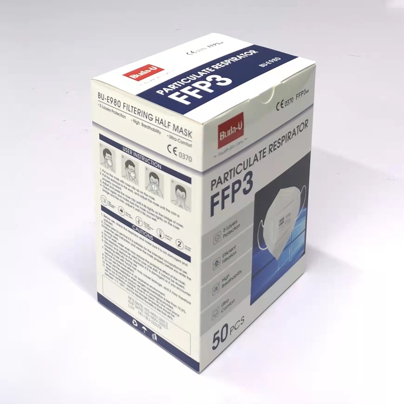 En 149 50pcs/Box 99% Min Filtration Efficiency della semimaschera di filtraggio di BU-E980 FFP3