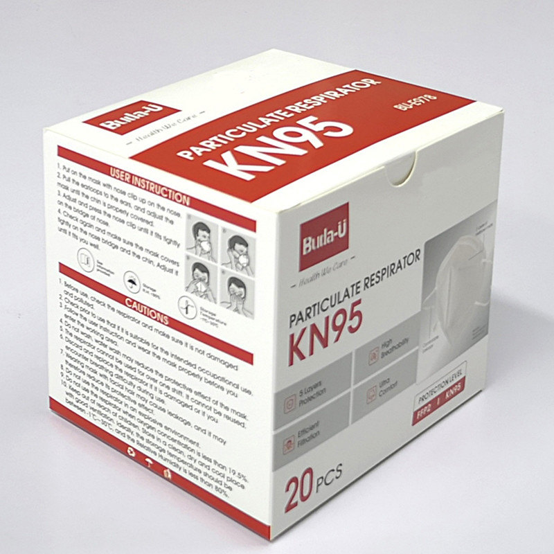 5 respiratore polverizzato di strato KN95, maschera di protezione KN95 approvata dalla FDA