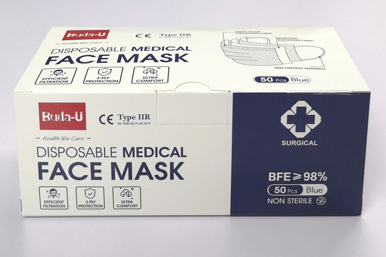 Una maschera eliminabile di 3 strati di Buda-U, maschera di protezione chirurgica operativa dell'ospedale, tipo IIR