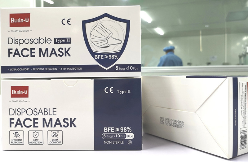 Tipo polverizzato eliminabile medico blu II 10Pcs/Box della maschera del respiratore di 3 strati