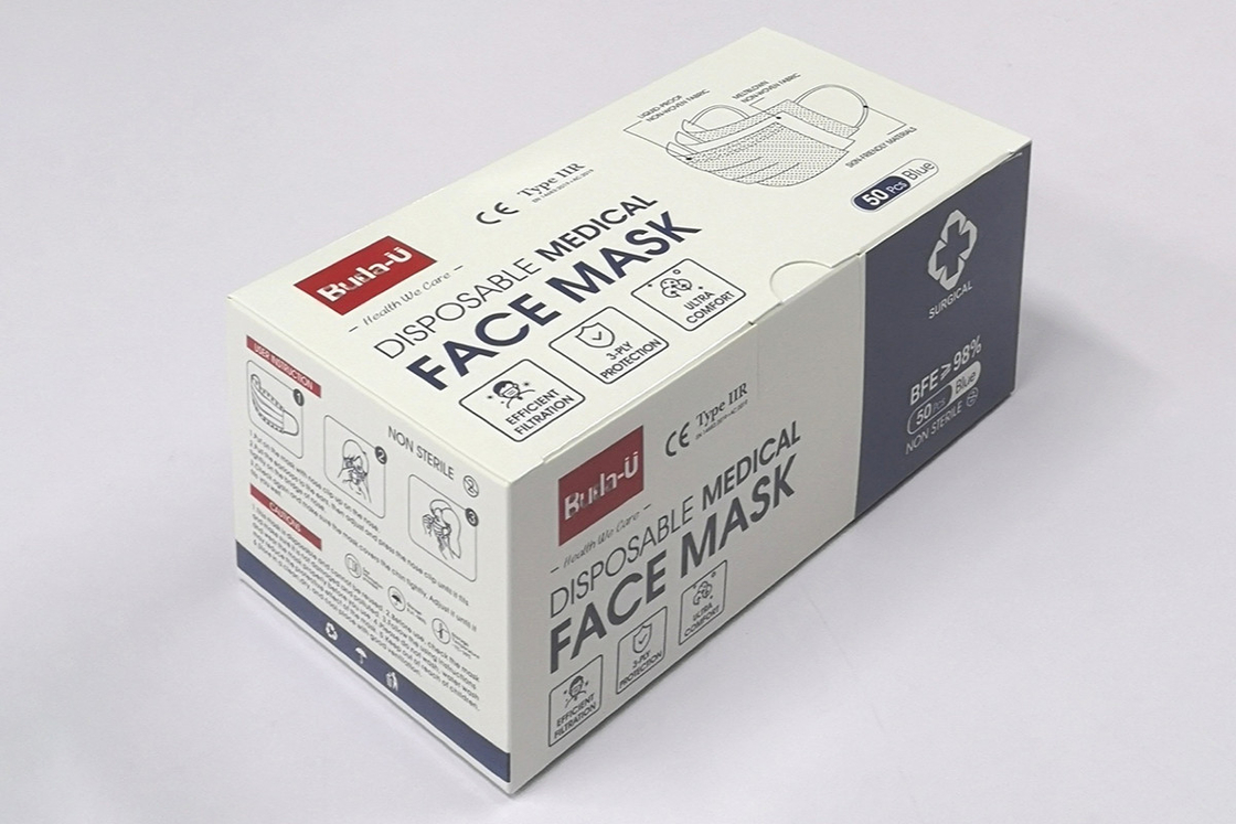 Maschera di protezione chirurgica eliminabile di ASTM, 3 Livello eliminabile 3 delle maschere ASTM della piega