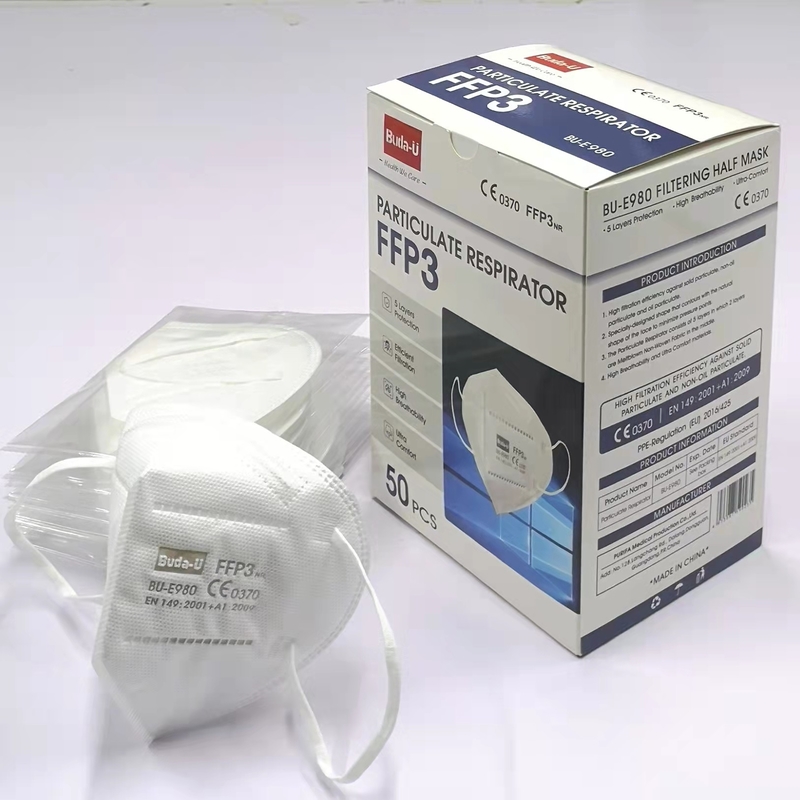 Maschera di protezione non tessuta del tessuto, maschera di protezione eliminabile, maschera di polvere FFP3, FFP3 respiratore polverizzato CE0370, FDA