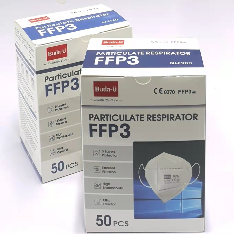 Maschera del respiratore di FFP3 NR con la certificazione del CE 0370, maschere di polvere di 5 strati FFP3, efficienza di filtrazione di 99%